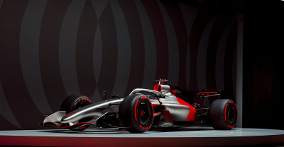 Audi F1 2026 monoplaza oficial Fórmula 1 con tecnología híbrida y motor de vanguardia color rojo blanco y negro