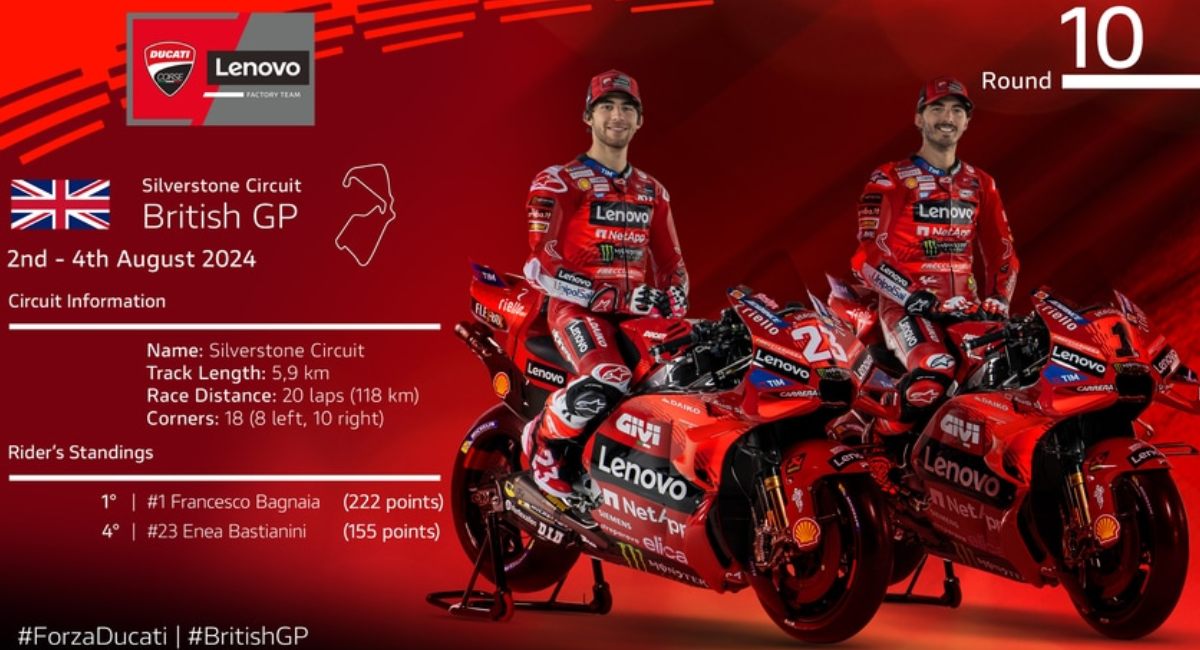 Ducati Lenovo Team regresa a la acción en el GP de Gran Bretaña del Moto GP